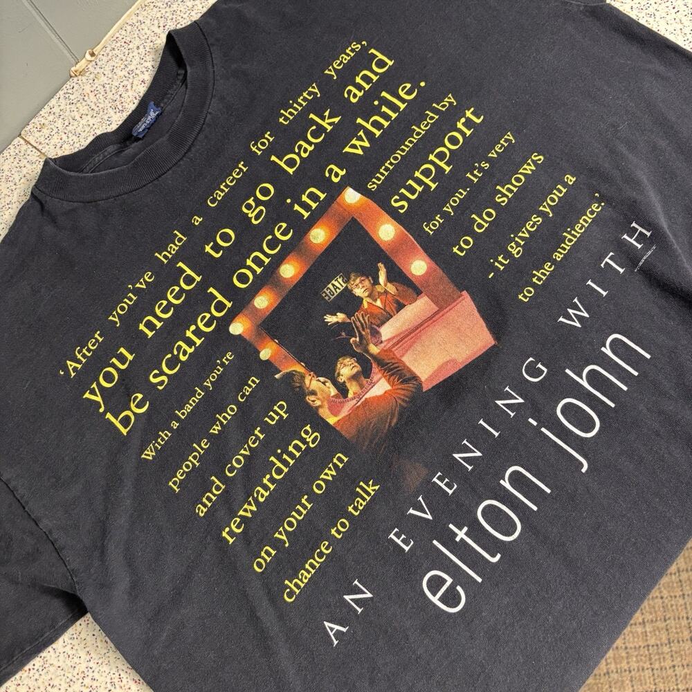 Vintage 1999 An Evening With Elton John Band Rock Tour Shirt Music Concert XL